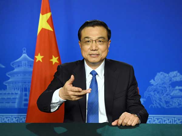 李克強向二十國集團財長和央行行長會議發表視頻講話
