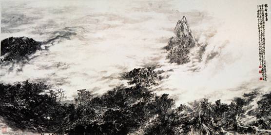 鵲華浴雪，張志民，53×232cm，2002年