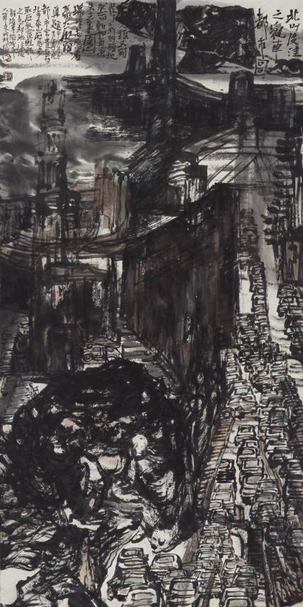北山后洼之汽車都市，2011年，138 x69.5，張志民