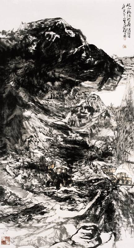 北山后洼的轟鳴聲之一，2010年，186 x 101