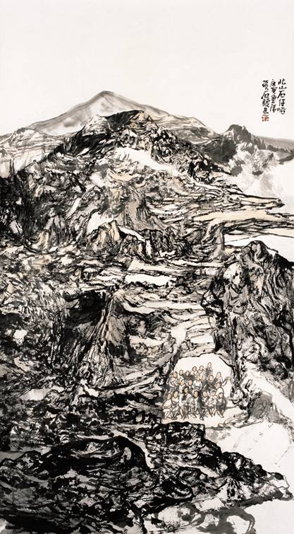 張志民，北山石仔嶼之一，2010年，186 x 101cm